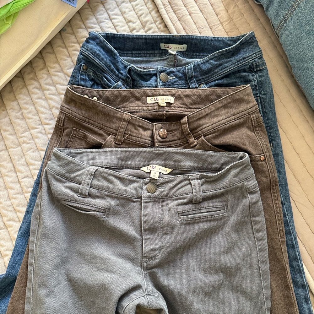 CAbi Women's Jeans - Denim Blue, Earthy Brown, Classic Gray - Picture 2 of 3